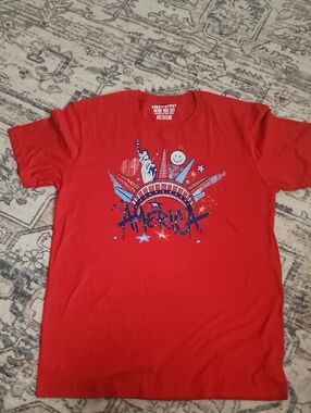 New Womens Red 'America' Graphic T-Shirt - Medium. No Tags But New Never Worn